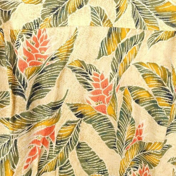 Vintage Hilo Hattie Hawaiian Shirt Mens Size Medium Orange Made In Hawaii USA - Picture 4 of 6